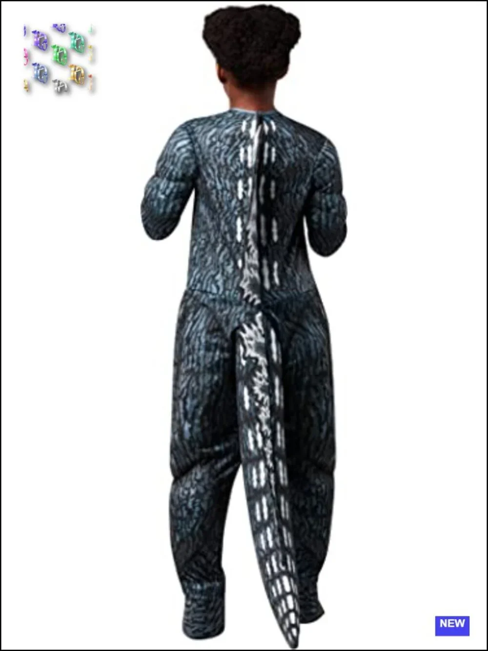 Godzilla Boys Costume Large Jumpsuit Tail Mask Halloween Cosplay